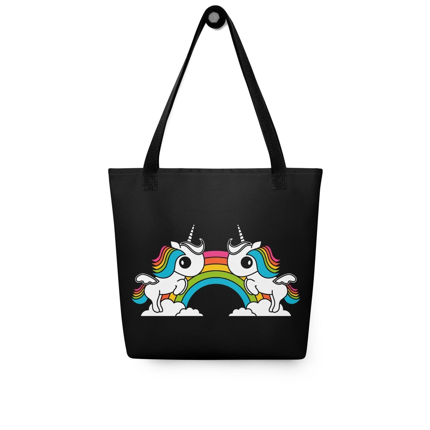 Tote Bag - UNIQUE black - Unicorns and rainbows
