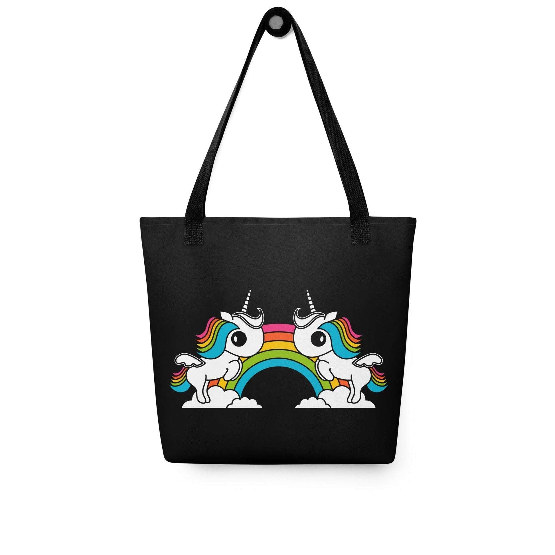 Tote Bag - UNIQUE black - Unicorns and rainbows