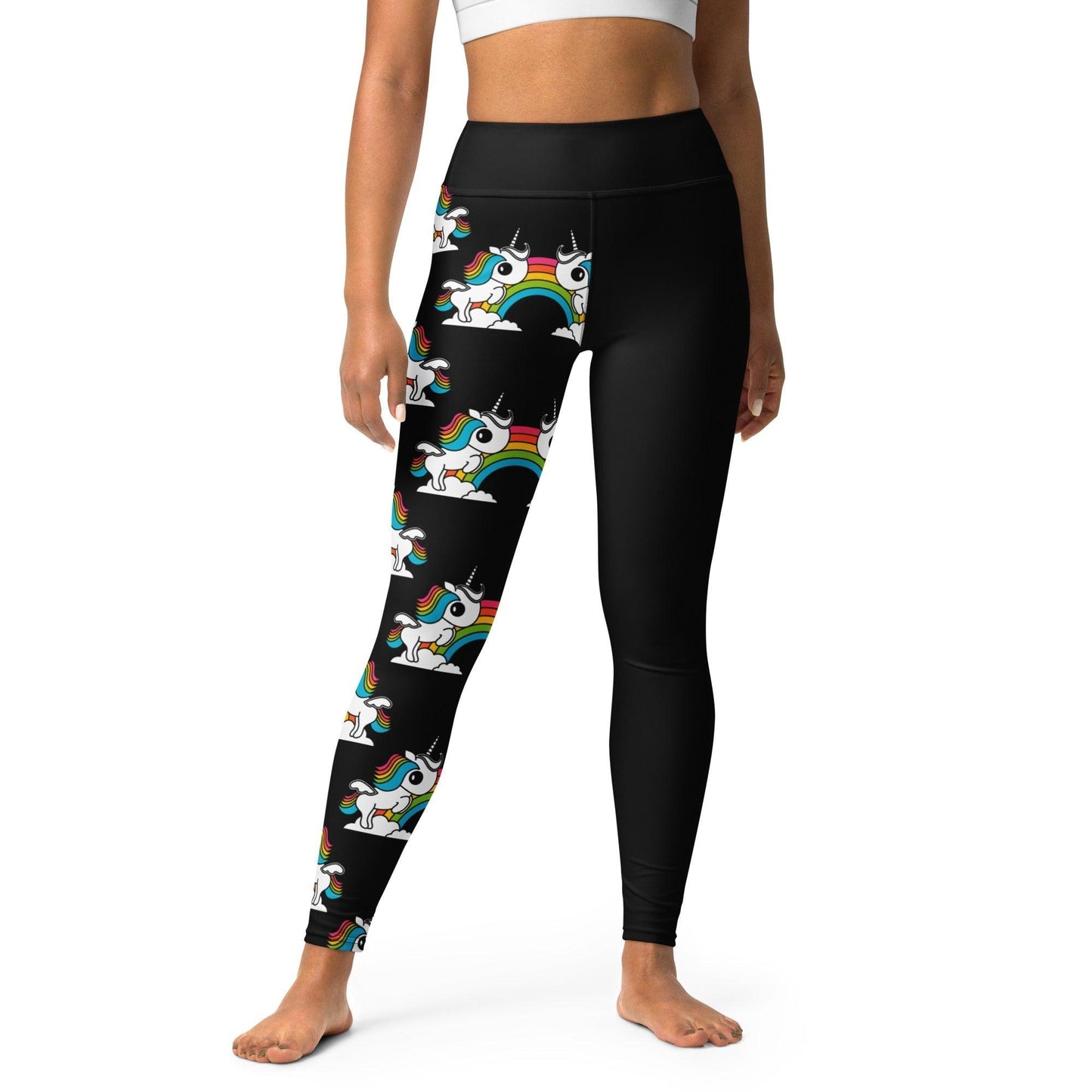Yoga Leggings - UNIQUE black - Unicorns and rainbows