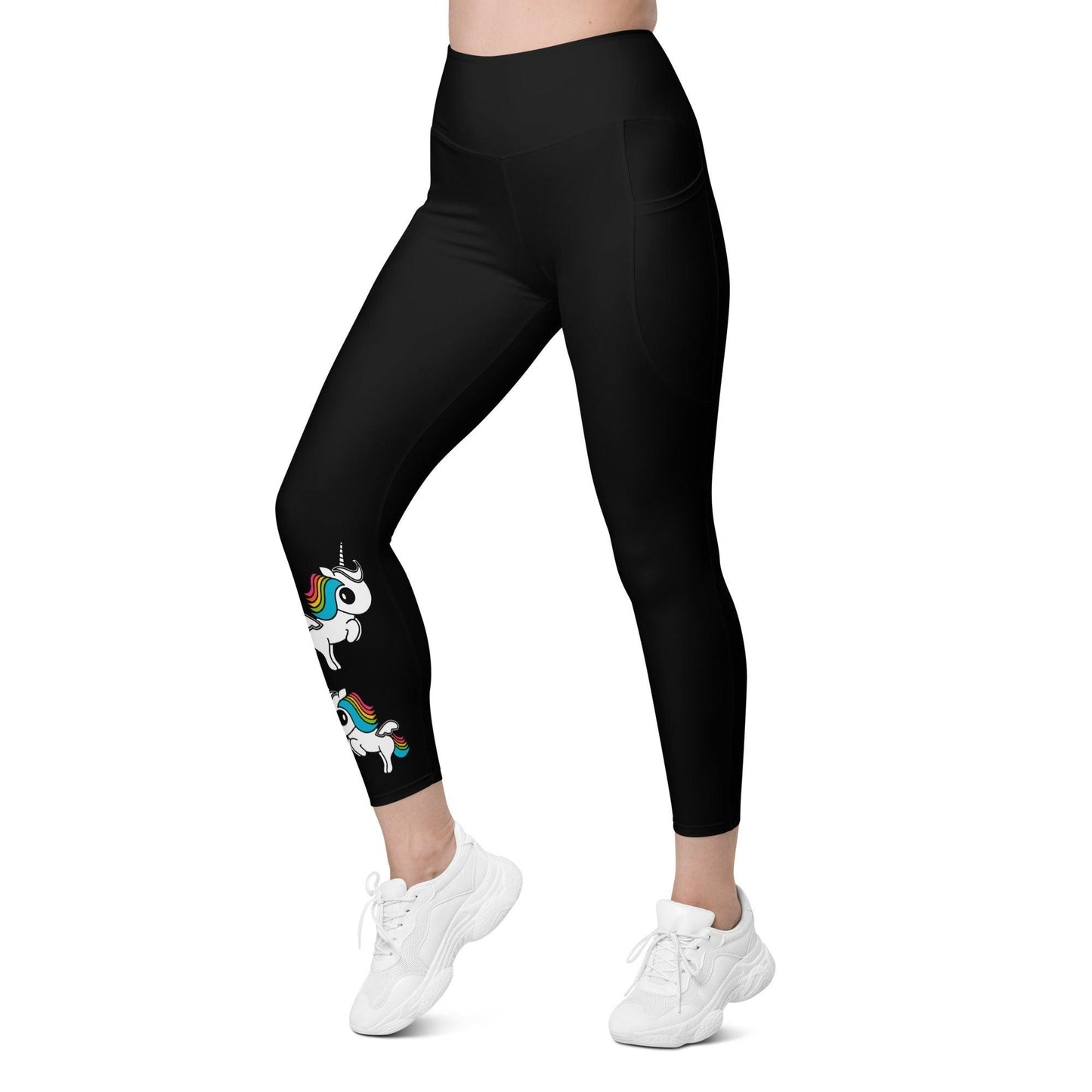 Leggings With Pockets - UNIQUE color - Unicorns and rainbows