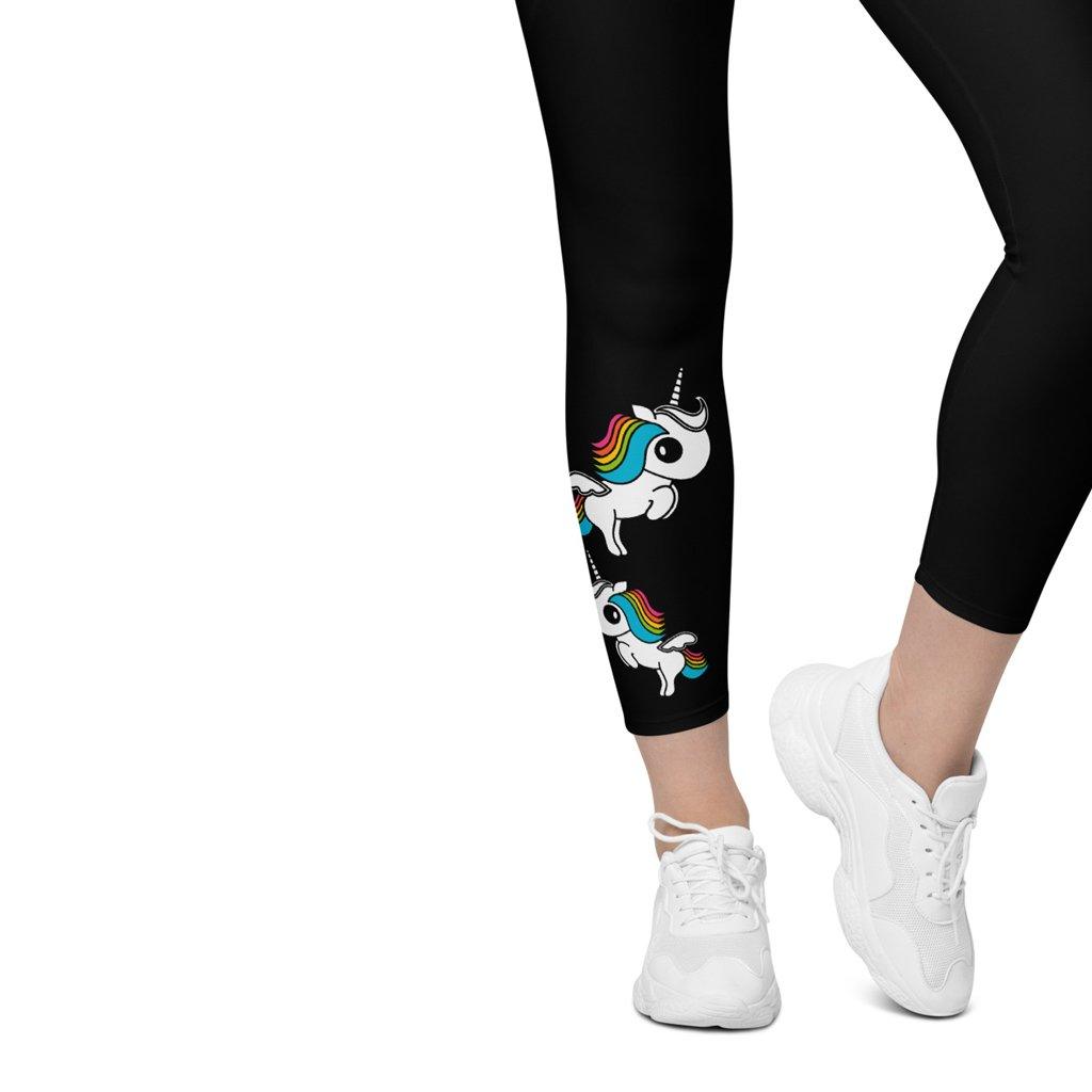 Leggings With Pockets - UNIQUE color - Unicorns and rainbows