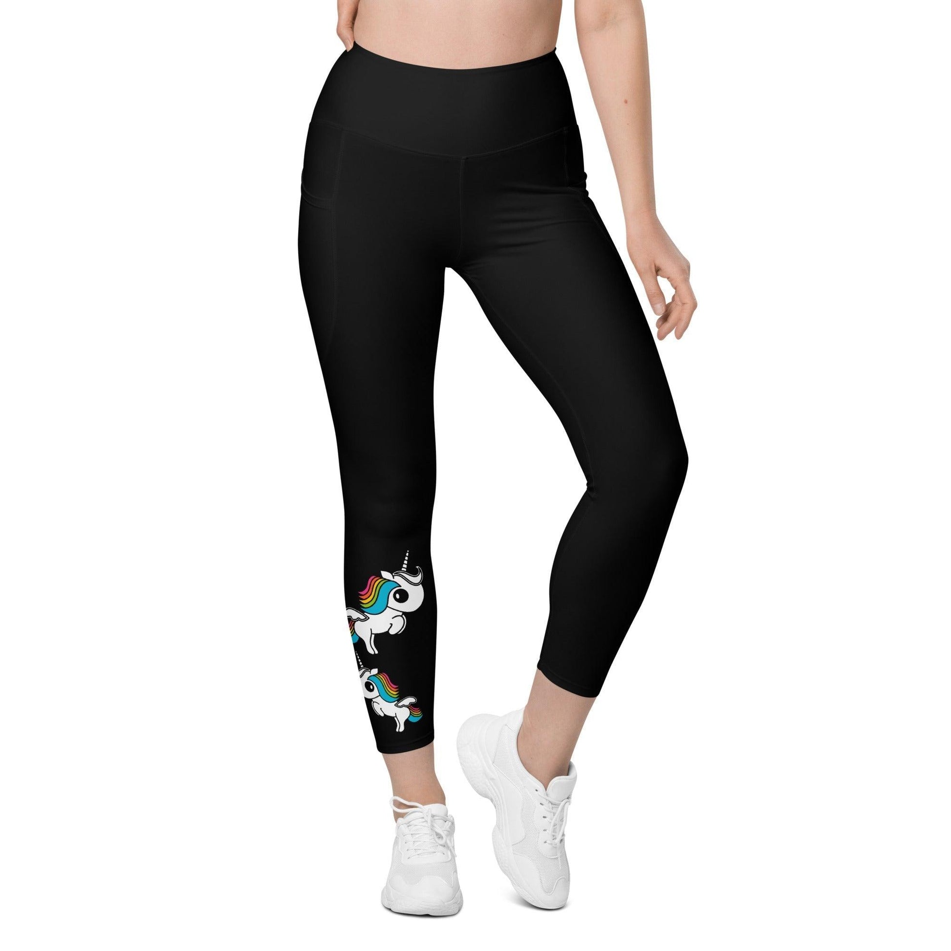 Leggings With Pockets - UNIQUE color - Unicorns and rainbows