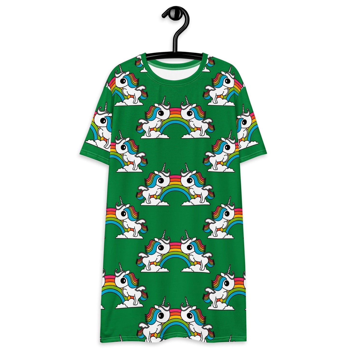 T-Shirt Dress - UNIQUE green - Unicorns and rainbows