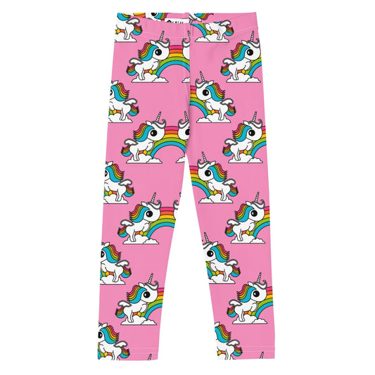 Kids' Leggings -2- UNIQUE pink - Unicorns and rainbows