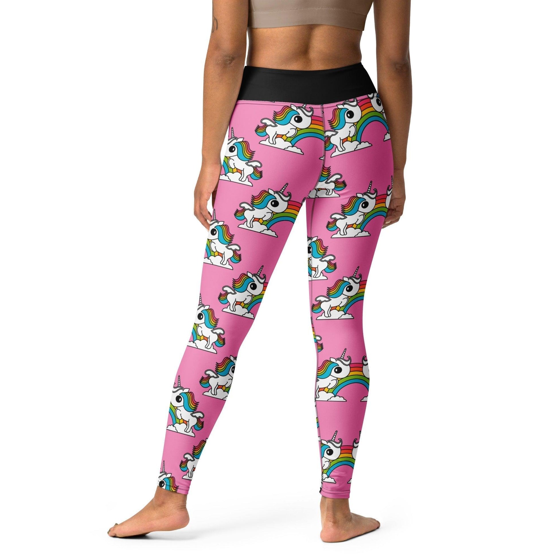 Yoga Leggings -2- UNIQUE pink - Unicorns and rainbows