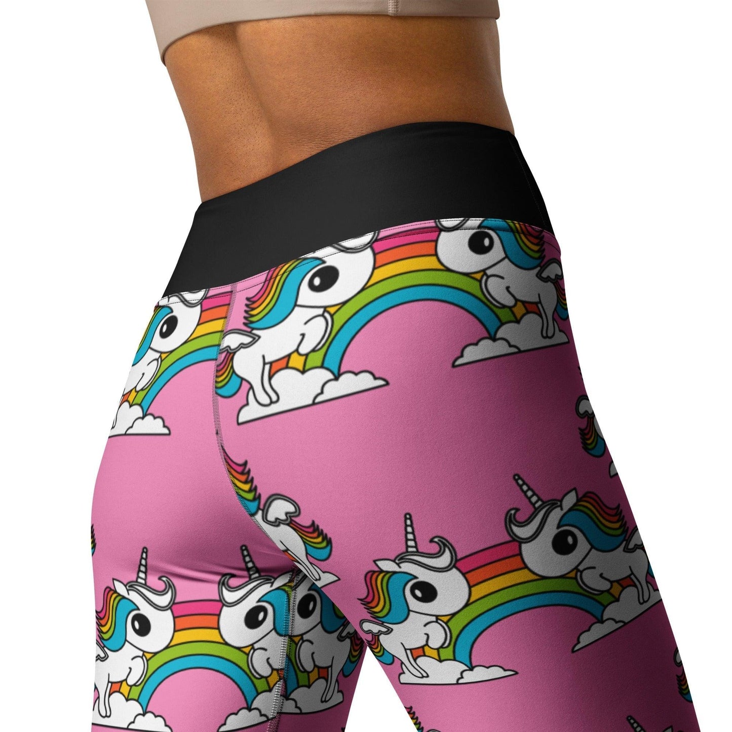 Yoga Leggings -2- UNIQUE pink - Unicorns and rainbows