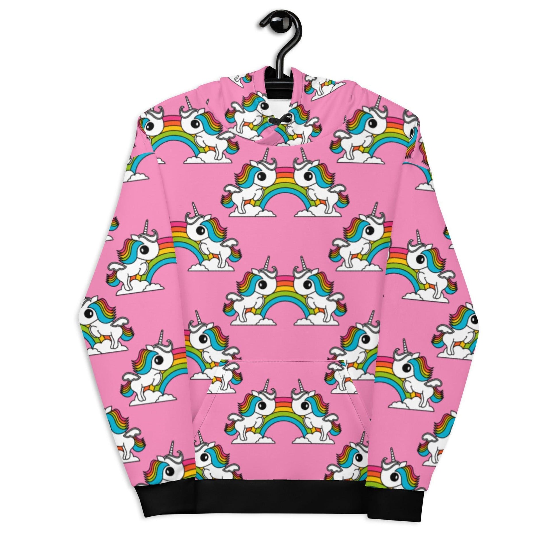 Hoodie - UNIQUE pink - Unicorns and rainbows