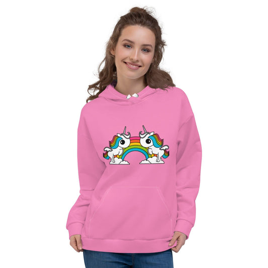 Hoodie - UNIQUE pink (just unicorns) - Unicorns and rainbows