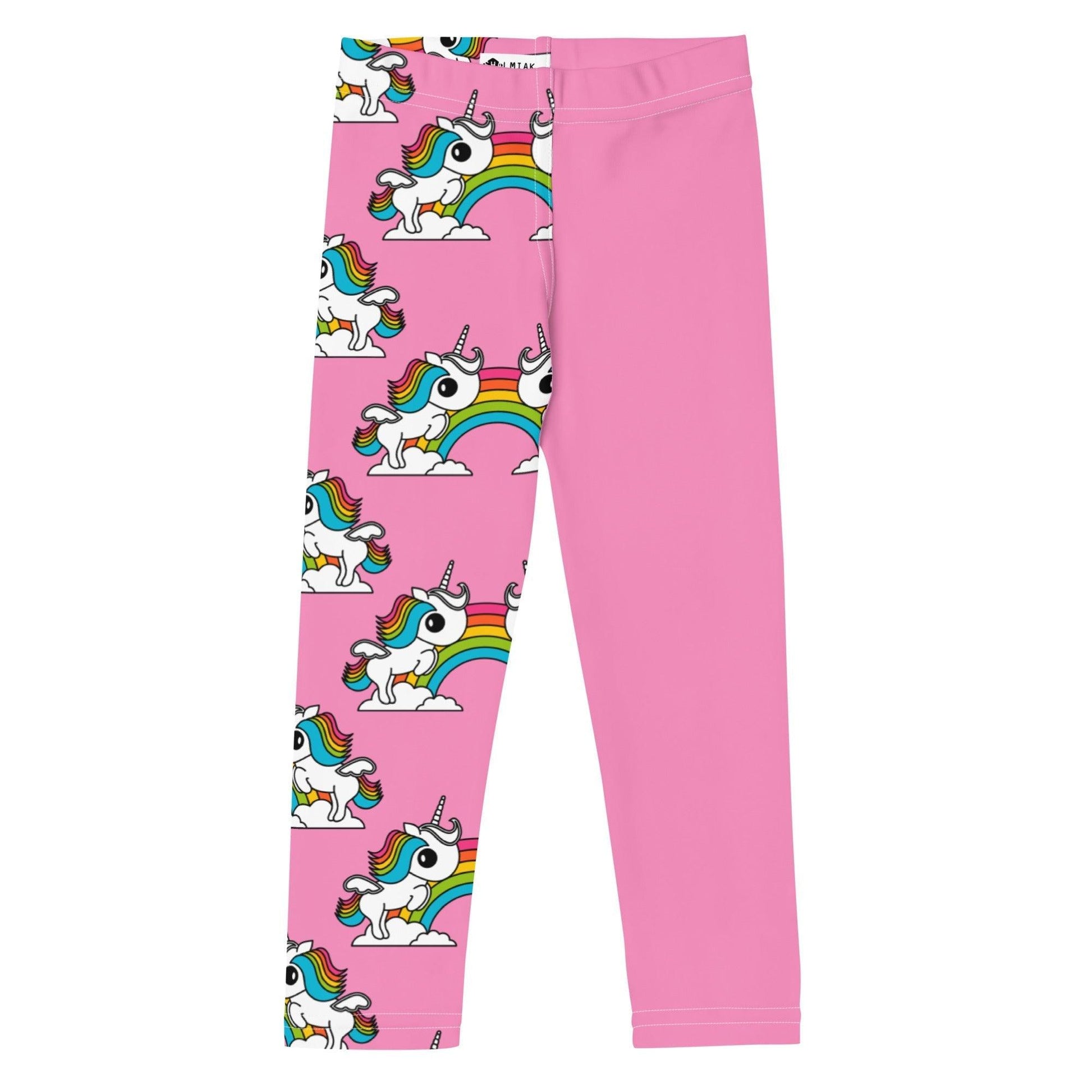 Kids' Leggings - UNIQUE pink - Unicorns and rainbows