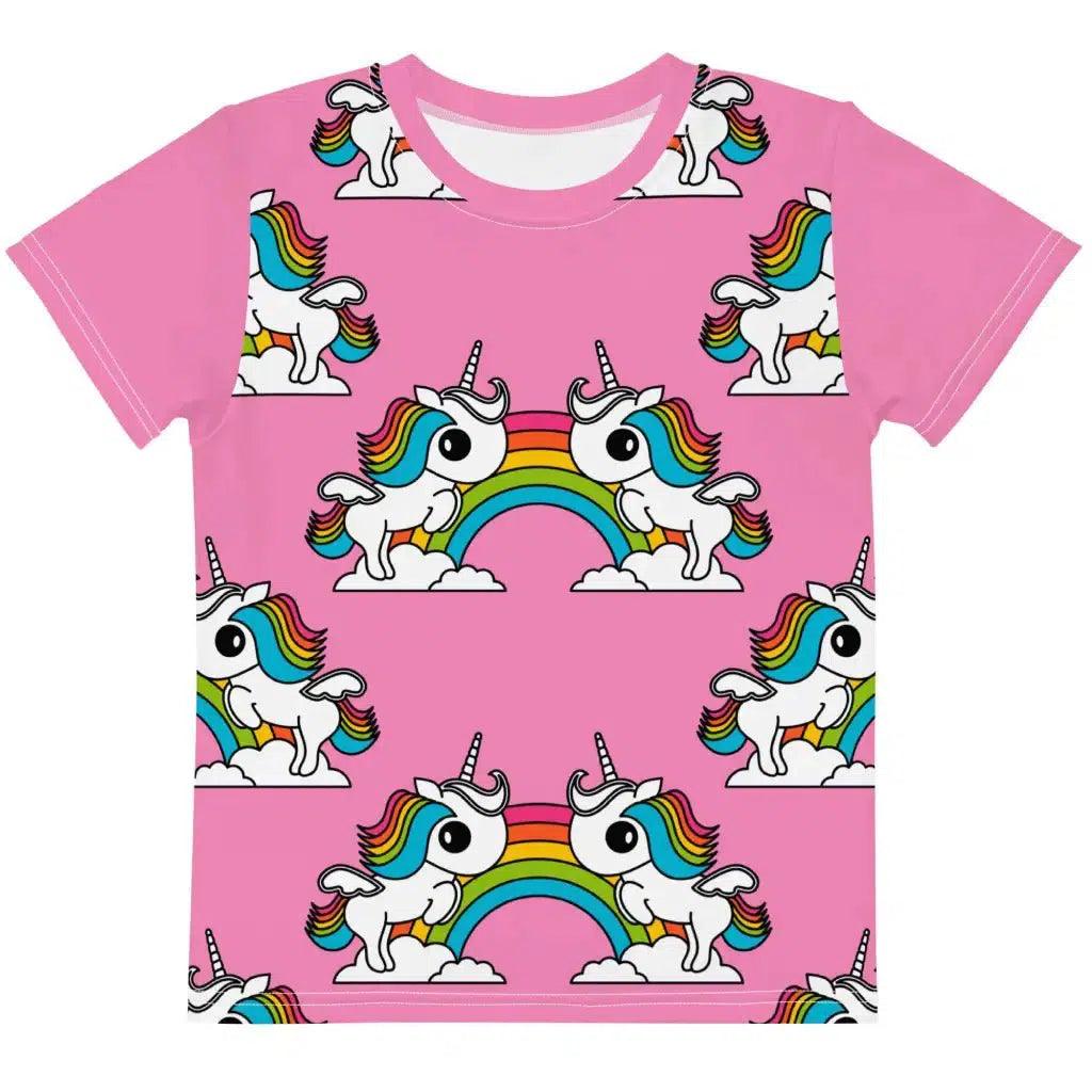 Kids' T-Shirt - UNIQUE pink - Unicorns and rainbows