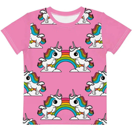 Kids' T-Shirt - UNIQUE pink - Unicorns and rainbows