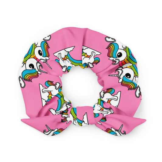 Scrunchie - UNIQUE pink - Unicorns and rainbows