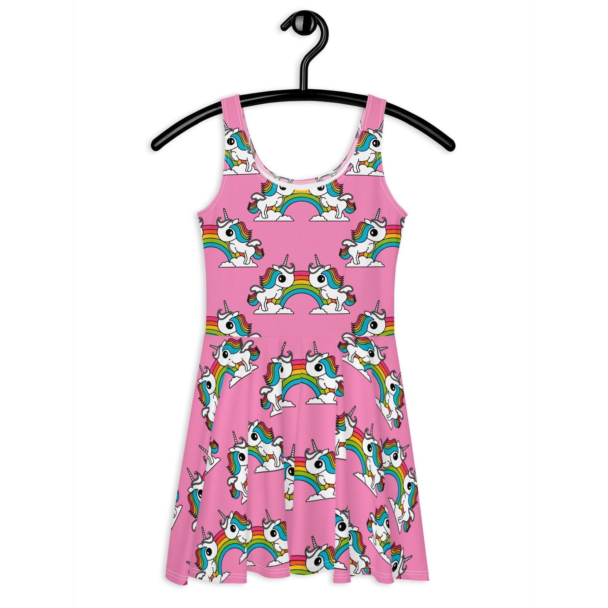 Skater Dress - UNIQUE pink - Unicorns and rainbows