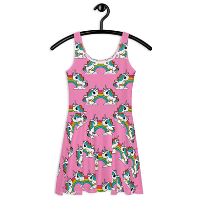 Skater Dress - UNIQUE pink - Unicorns and rainbows
