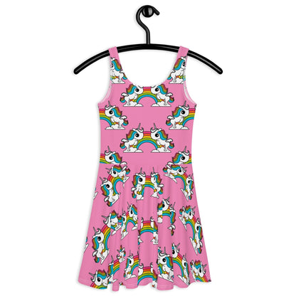 Skater Dress - UNIQUE pink - Unicorns and rainbows