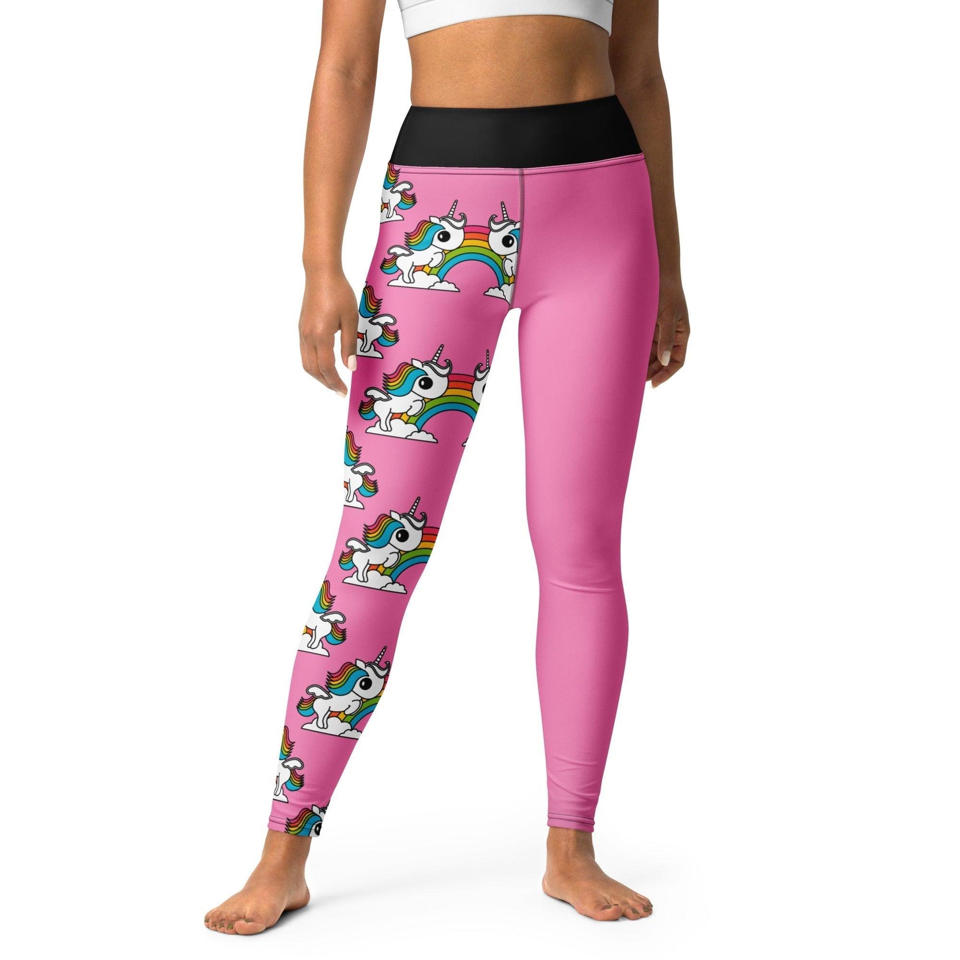 Yoga Leggings - UNIQUE pink - Unicorns and rainbows