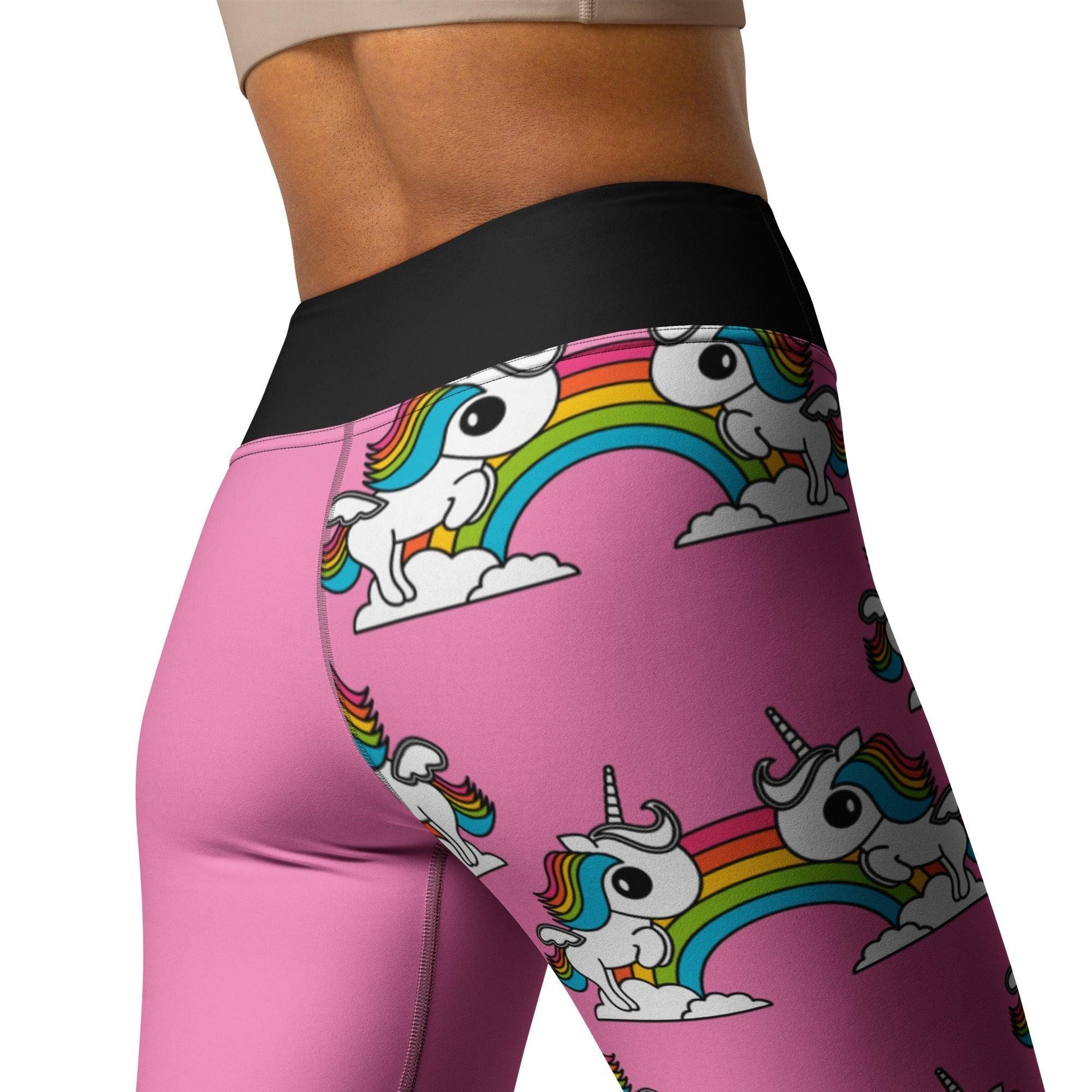 Yoga Leggings - UNIQUE pink - Unicorns and rainbows