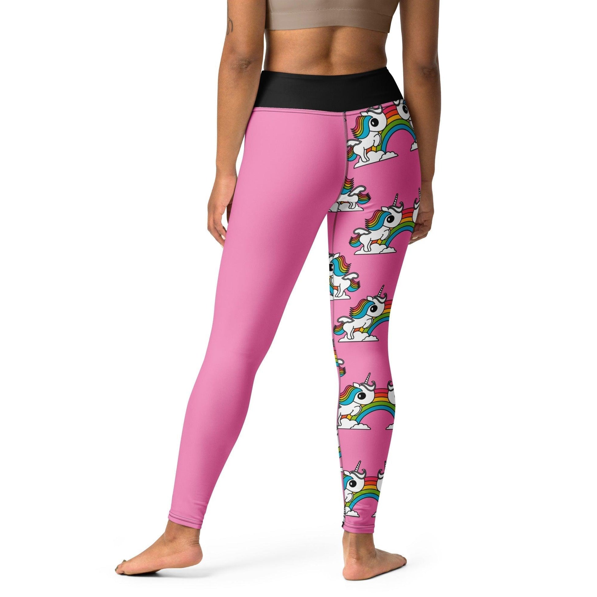 Yoga Leggings - UNIQUE pink - Unicorns and rainbows