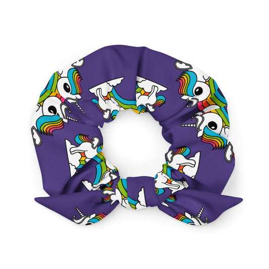 Scrunchie - UNIQUE purple - Unicorns and rainbows