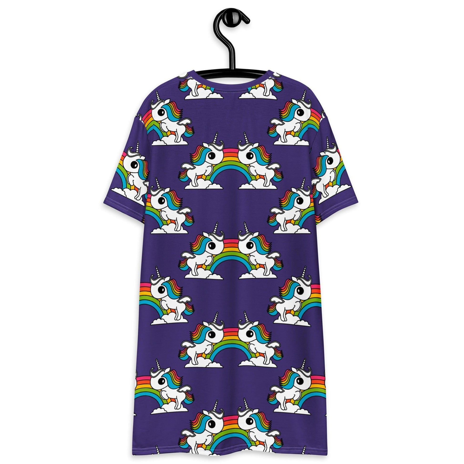 T-Shirt Dress - UNIQUE purple - Unicorns and rainbows
