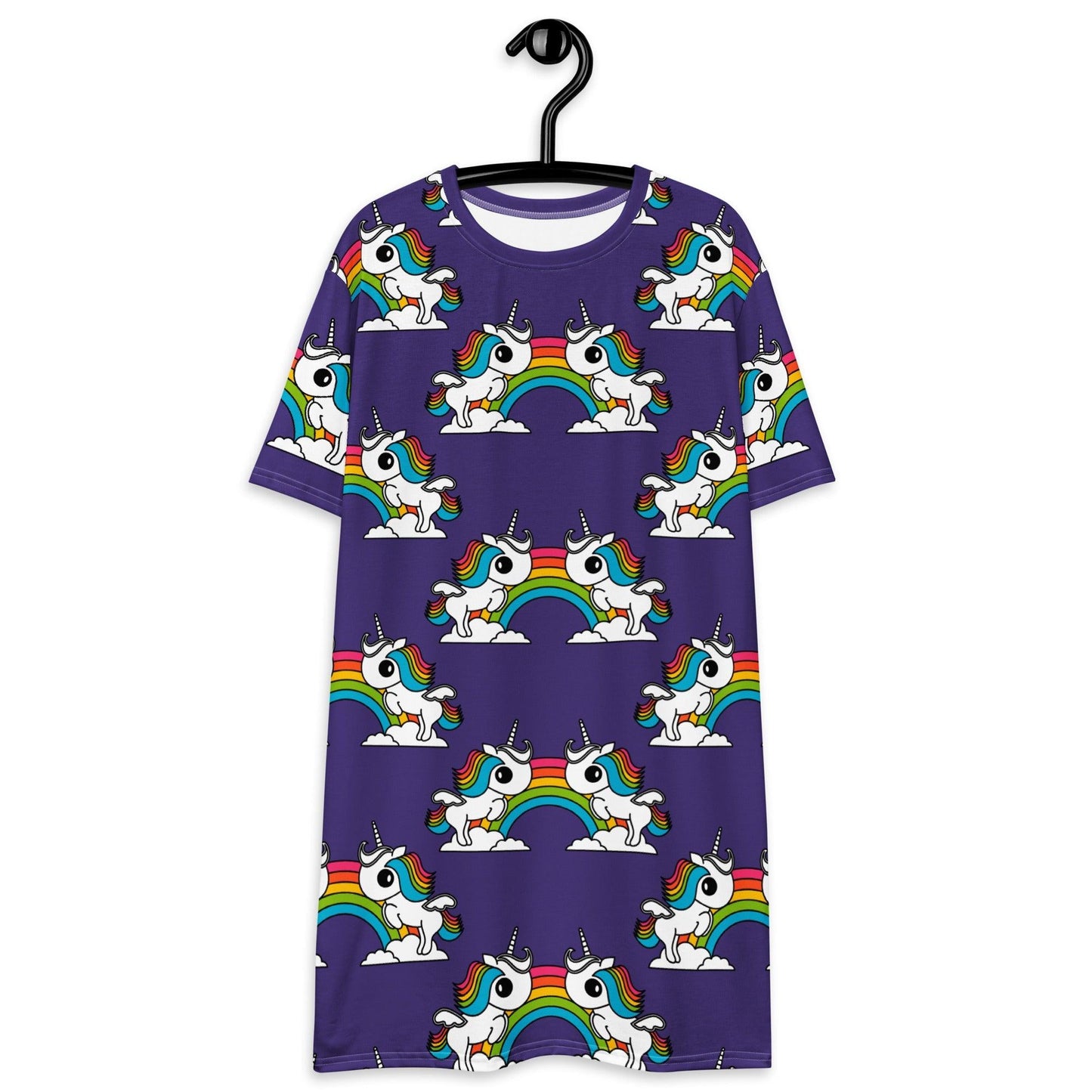 T-Shirt Dress - UNIQUE purple - Unicorns and rainbows