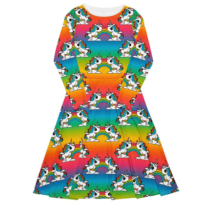 Midi Dress - UNIQUE rainbow - Unicorns and rainbows