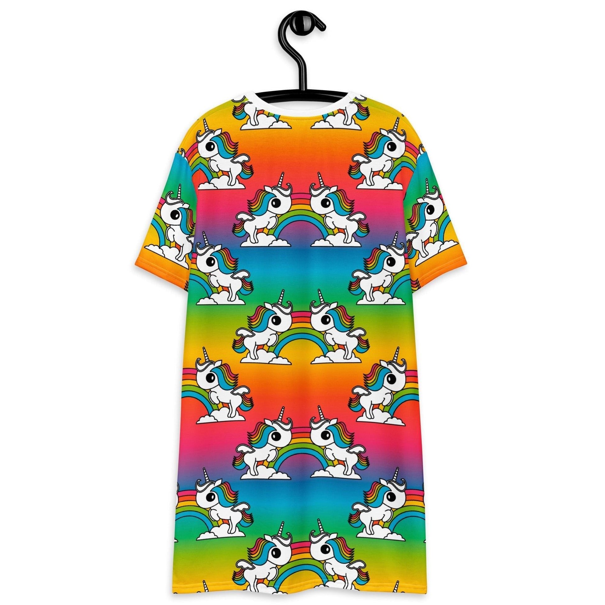 T-Shirt Dress - UNIQUE rainbow - Unicorns and rainbows