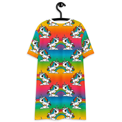 T-Shirt Dress - UNIQUE rainbow - Unicorns and rainbows