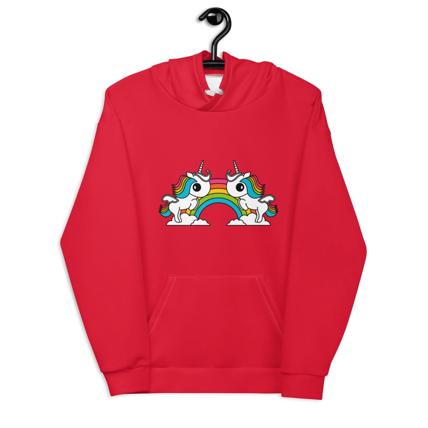 Hoodie - UNIQUE red (just unicorns) - Unicorns and rainbows