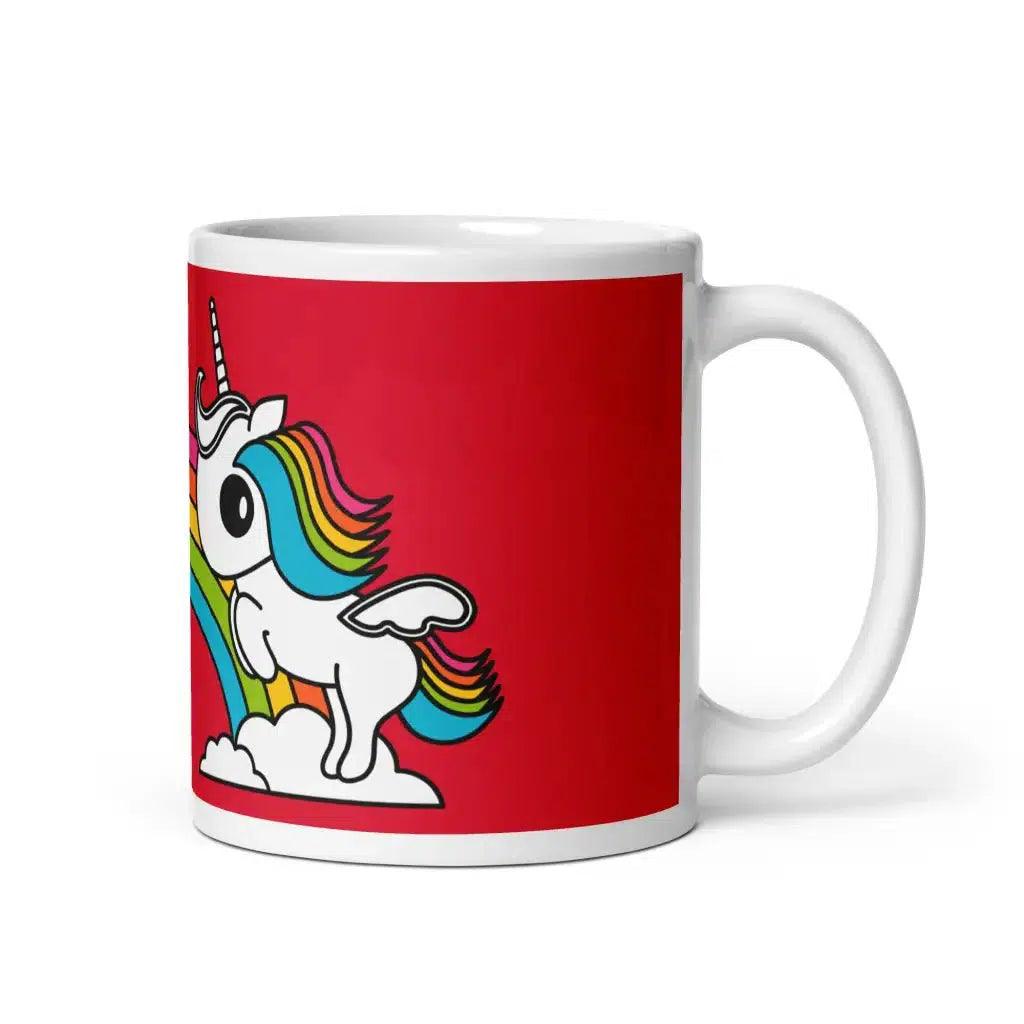 Mug - UNIQUE red - Unicorns and rainbows