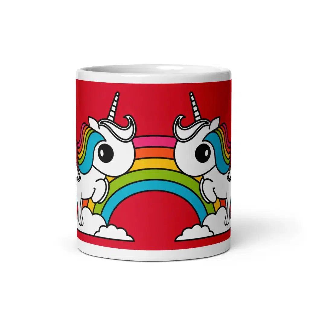 Mug - UNIQUE red - Unicorns and rainbows