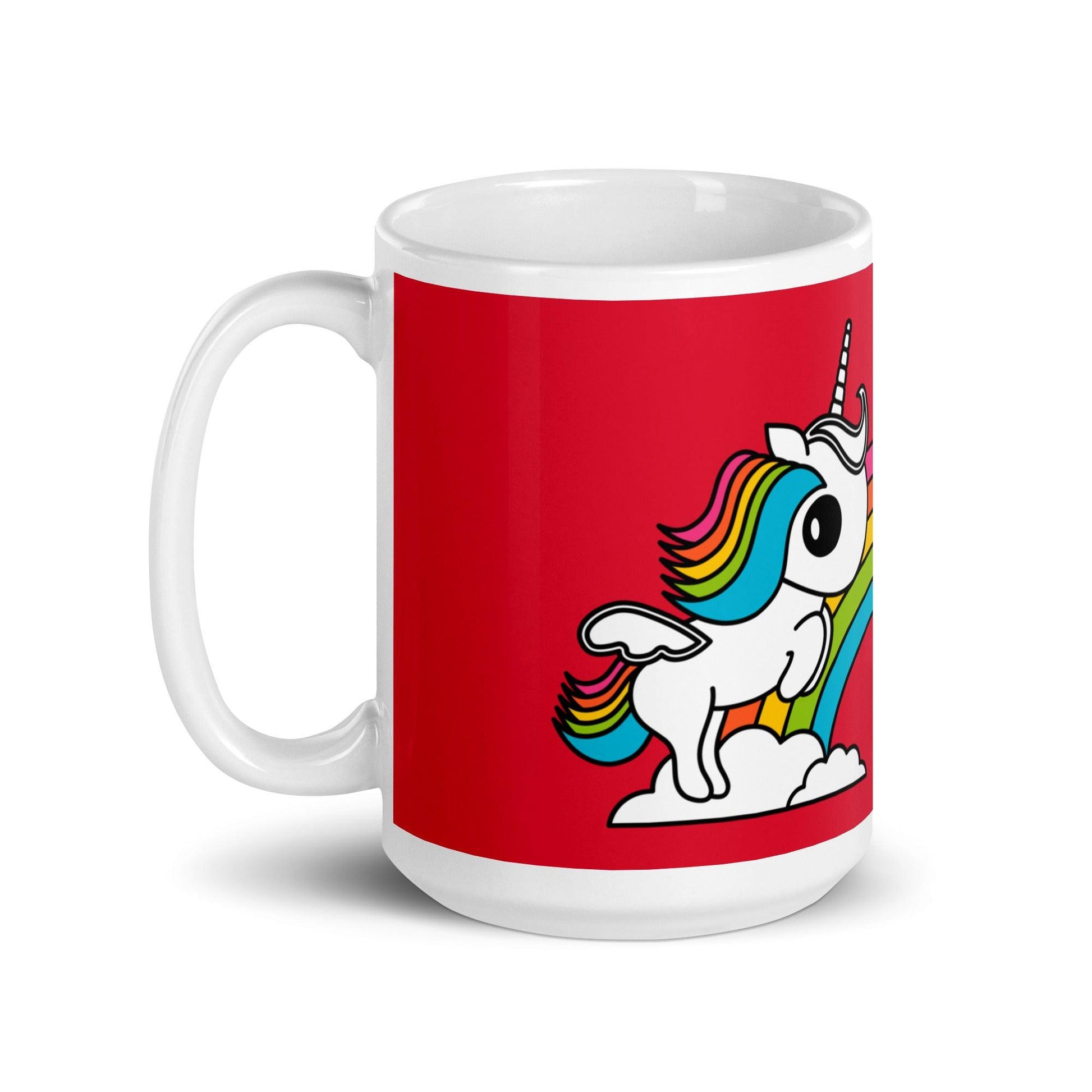Mug - UNIQUE red - Unicorns and rainbows