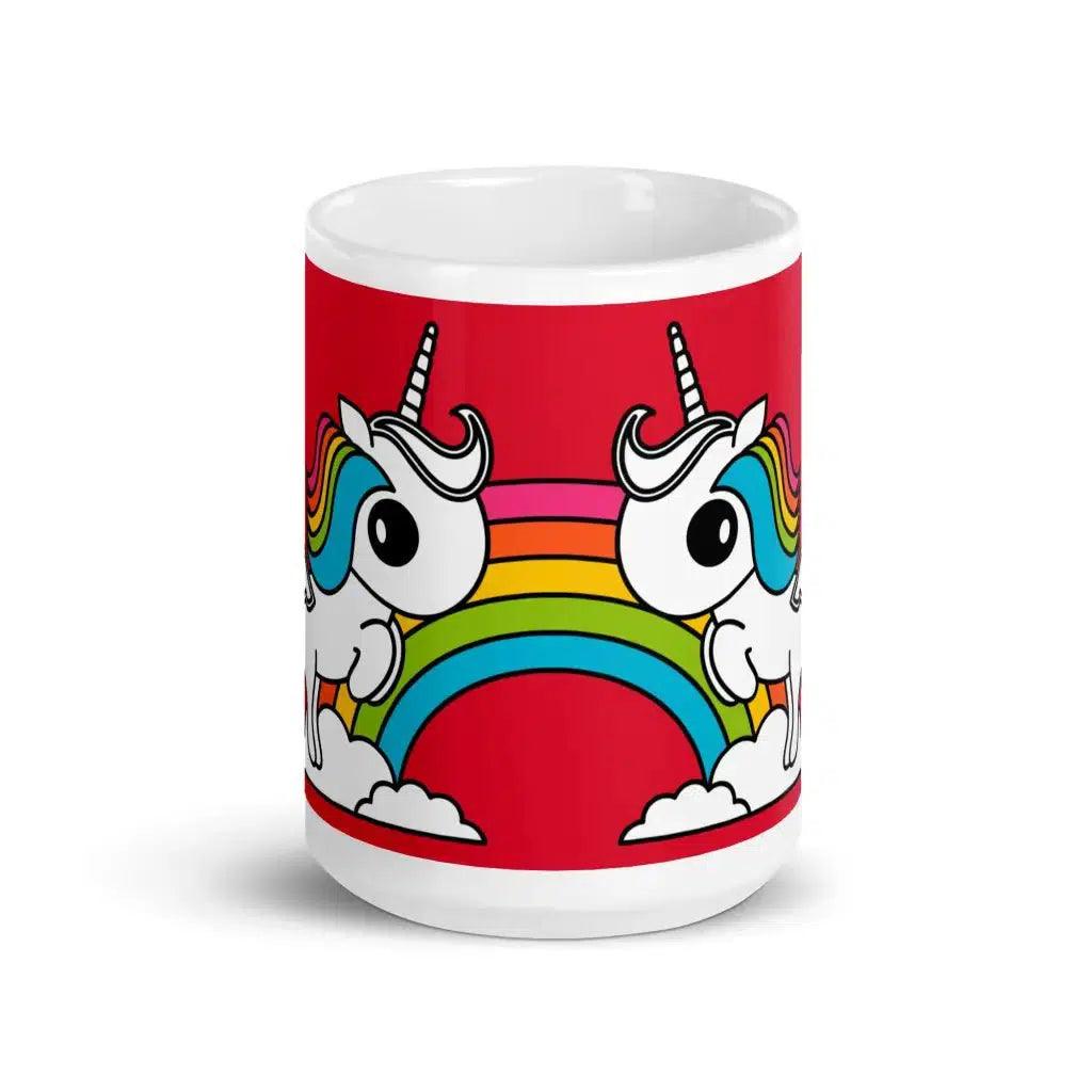 Mug - UNIQUE red - Unicorns and rainbows