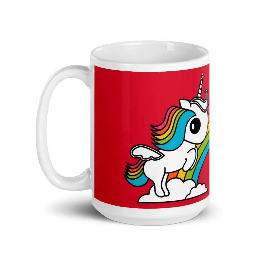 Mug - UNIQUE red - Unicorns and rainbows