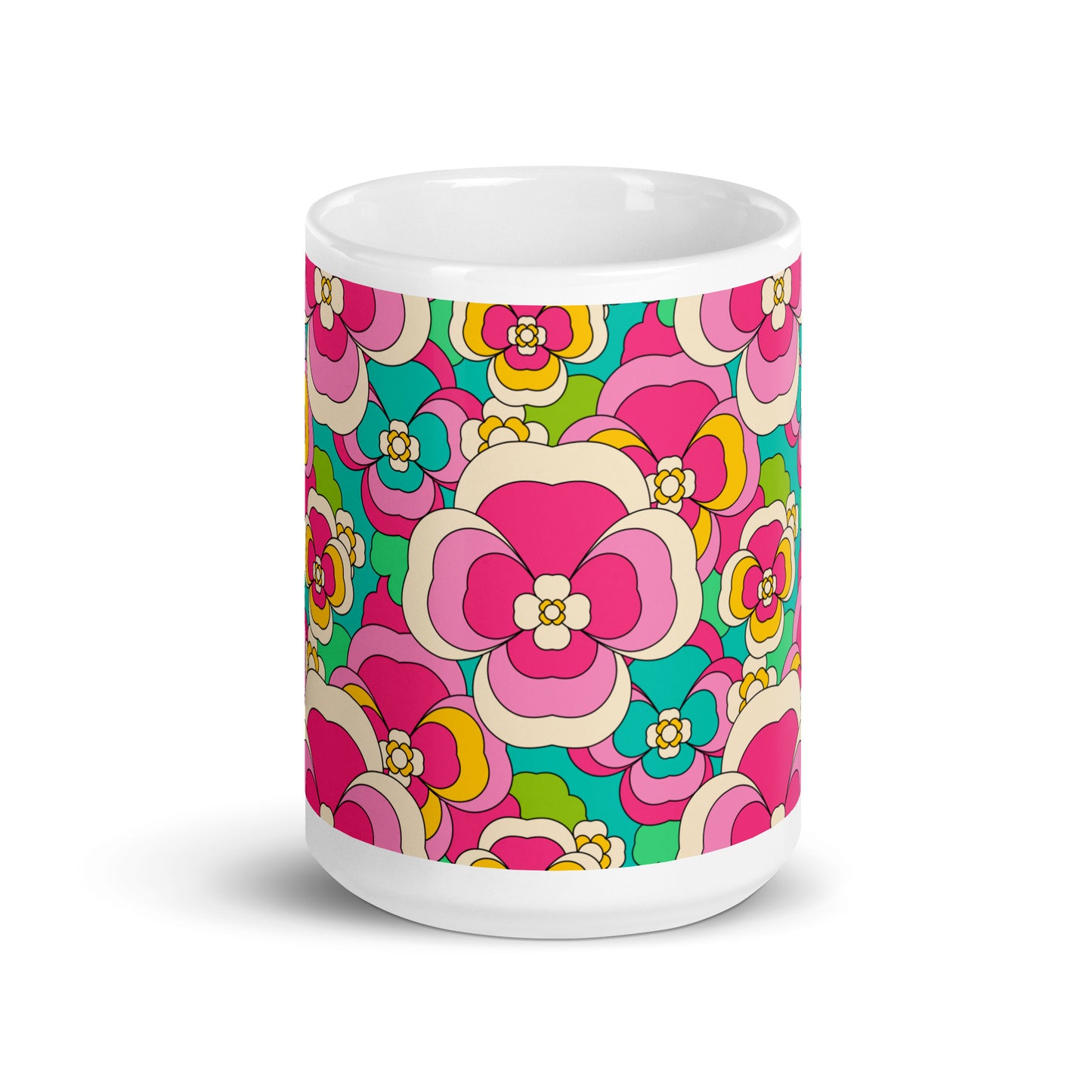 Mug - PANSY FANTASY pastel - Retro pansy print