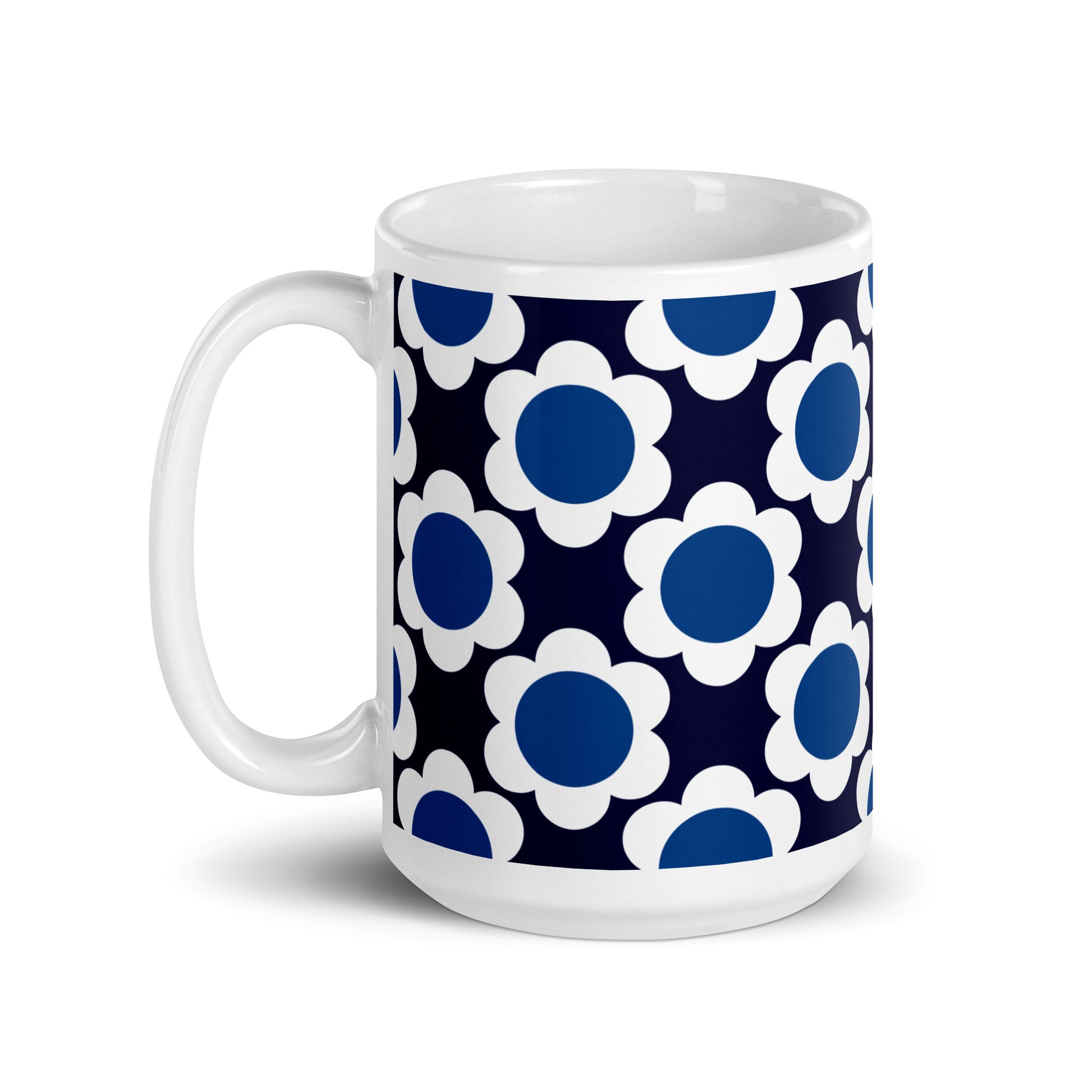 Mug - ELLIE white blue - Classic floral print
