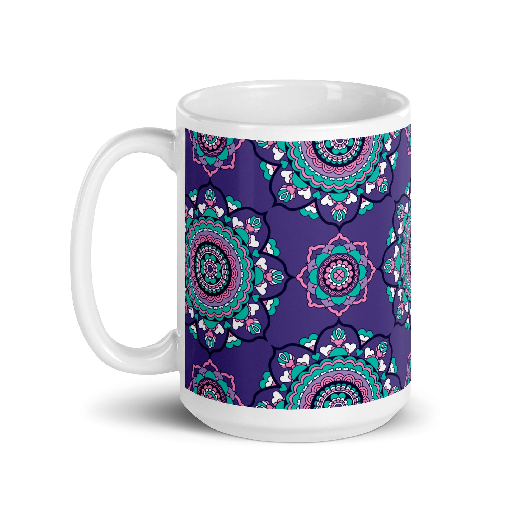 Mug - FOREVERMORE summer violet - Romantic flower and heart print