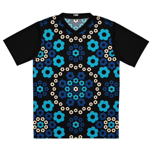 Sports Jersey - YESTERDAY blue - Graphic retro floral print 6XL