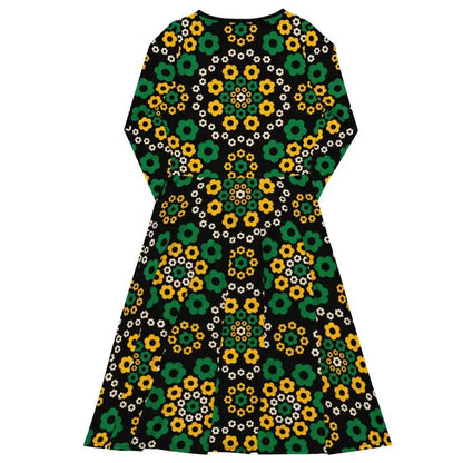 Midi Dress - YESTERDAY yellow green