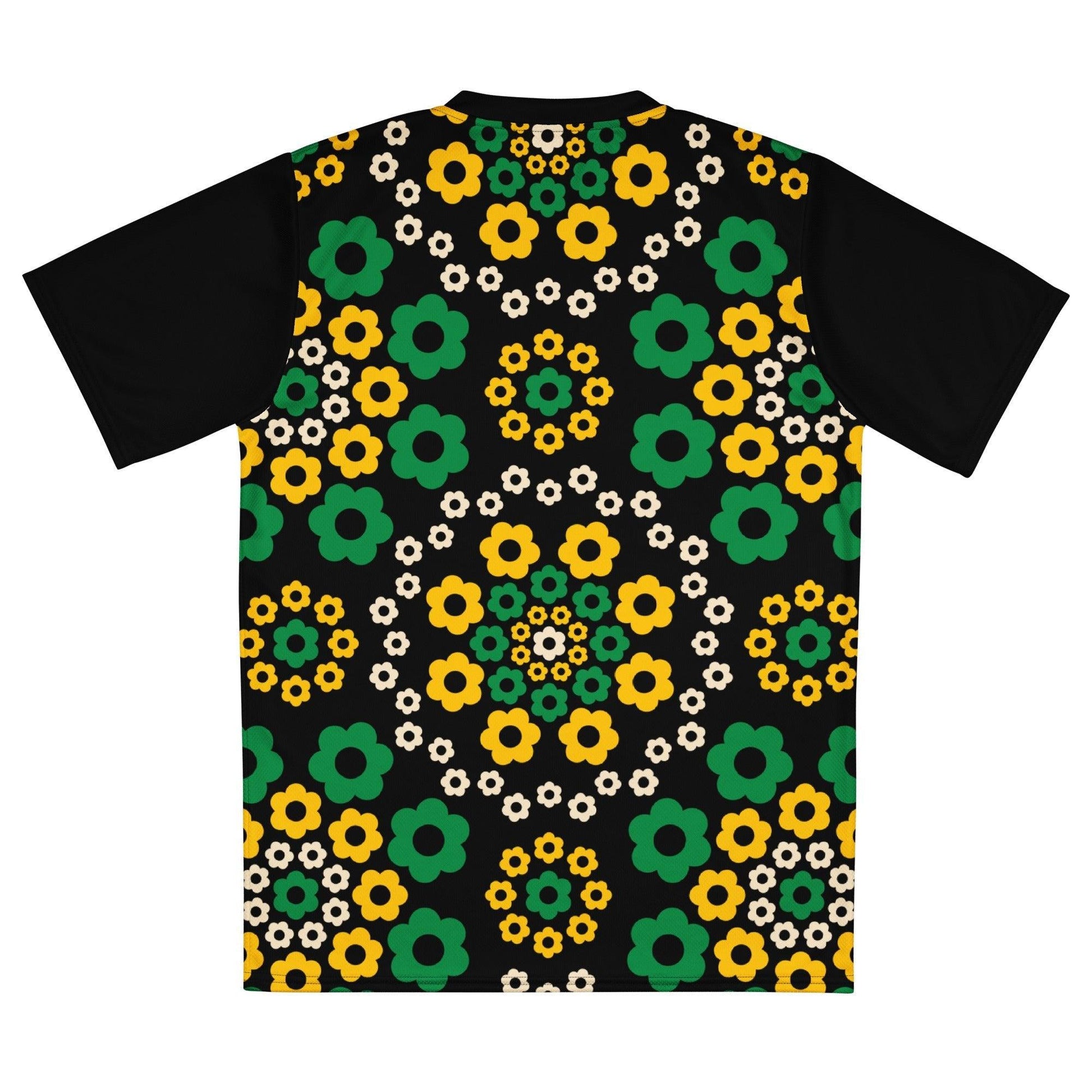 Sports Jersey - YESTERDAY yellow green - Graphic retro floral print